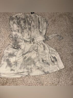 PrettyLittleThing Gray Tie-Dye Mini Dress